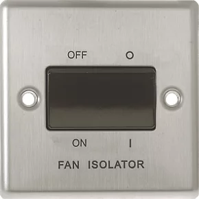 LAP 10AX 1-Gang 3-Pole Fan Isolator Switch Brushed Stainless Steel with Black Inserts 4 LAP 10AX 1-Gang 3-Pole Fan Isolator Switch Brushed Stainless Steel with Black Inserts - Image 2