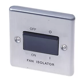 LAP 10AX 1-Gang 3-Pole Fan Isolator Switch Brushed Stainless Steel with Black Inserts 3 LAP 10AX 1-Gang 3-Pole Fan Isolator Switch Brushed Stainless Steel with Black Inserts