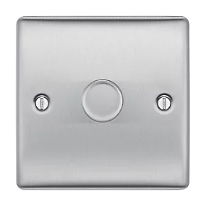 British General Nexus Metal 1-Gang 2-Way LED Dimmer Switch Brushed Steel 4 British General Nexus Metal 1-Gang 2-Way LED Dimmer Switch Brushed Steel - Image 2