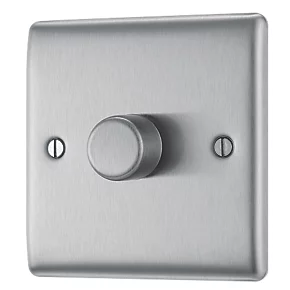 British General Nexus Metal 1-Gang 2-Way LED Dimmer Switch Brushed Steel 3 British General Nexus Metal 1-Gang 2-Way LED Dimmer Switch Brushed Steel