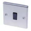 LAP 10AX 1-Gang Intermediate Switch Brushed Stainless Steel with Black Inserts