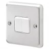 MK Albany Plus 10AX 2-Gang 2-Way Light Switch Brushed Stainless Steel with White Inserts 2 MK Albany Plus 10AX 2-Gang 2-Way Light Switch Brushed Stainless Steel with White Inserts -Steel Switches Sales 558FF P