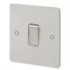 MK Edge 20AX 1-Gang 2-Way Switch Brushed Stainless Steel with White Inserts -Steel Switches Sales 584FF P