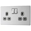 LAP 13A 2-Gang DP Switched Power Socket Brushed Stainless Steel with Graphite Inserts 1 LAP 13A 2-Gang DP Switched Power Socket Brushed Stainless Steel with Graphite Inserts -Steel Switches Sales 587KJ P