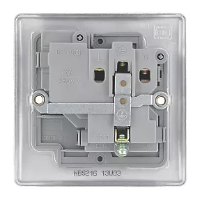 British General Nexus Metal 13A 1-Gang SP Switched Plug Socket Brushed Steel with Graphite Inserts 5 British General Nexus Metal 13A 1-Gang SP Switched Plug Socket Brushed Steel with Graphite Inserts - Image 3