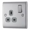 British General Nexus Metal 13A 1-Gang SP Switched Plug Socket Brushed Steel with Graphite Inserts 2 British General Nexus Metal 13A 1-Gang SP Switched Plug Socket Brushed Steel with Graphite Inserts -Steel Switches Sales 58967 P