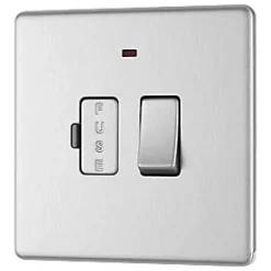 LAP 13A Switched Fused Spur with LED Brushed Stainless Steel