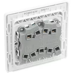 British General Evolve 20 A 16AX 3-Gang 2-Way Light Switch Brushed Steel with White Inserts -Steel Switches Sales 605PY A4