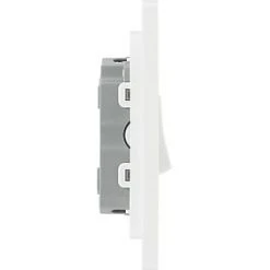 British General Evolve 20 A 16AX 3-Gang 2-Way Light Switch Brushed Steel with White Inserts -Steel Switches Sales 605PY A5