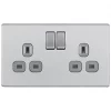 LAP 13A 2-Gang DP Switched Power Sockets Brushed Stainless Steel with Graphite Inserts 5 Pack 2 LAP 13A 2-Gang DP Switched Power Sockets Brushed Stainless Steel with Graphite Inserts 5 Pack -Steel Switches Sales 613KJ P