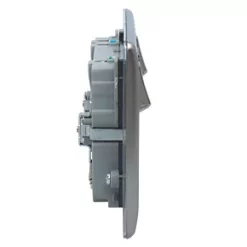 British General Nexus Metal 13A 2-Gang SP Switched Socket + 3.1A 2-Outlet Type A USB Charger Brushed Steel with Graphite Inserts 8 British General Nexus Metal 13A 2-Gang SP Switched Socket + 3.1A 2-Outlet Type A USB Charger Brushed Steel with Graphite Inserts -Steel Switches Sales 6218R A2