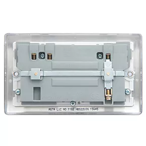 British General Nexus Metal 13A 2-Gang SP Switched Socket + 3.1A 2-Outlet Type A USB Charger Brushed Steel with Graphite Inserts 6 British General Nexus Metal 13A 2-Gang SP Switched Socket + 3.1A 2-Outlet Type A USB Charger Brushed Steel with Graphite Inserts - Image 4