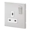 MK Aspect 13A 1-Gang DP Switched Plug Socket Brushed Stainless Steel with White Inserts 1 MK Aspect 13A 1-Gang DP Switched Plug Socket Brushed Stainless Steel with White Inserts -Steel Switches Sales 623FF P