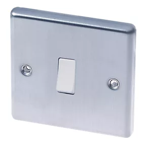 LAP 10AX 1-Gang 2-Way Light Switch Brushed Stainless Steel with White Inserts 3 LAP 10AX 1-Gang 2-Way Light Switch Brushed Stainless Steel with White Inserts