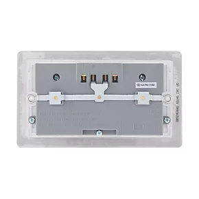 LAP 13A 2-Gang Unswitched Socket + 4.2A 4-Outlet Type A USB Charger Brushed Stainless Steel with White Inserts 6 LAP 13A 2-Gang Unswitched Socket + 4.2A 4-Outlet Type A USB Charger Brushed Stainless Steel with White Inserts - Image 4