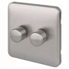 Schneider Electric Lisse Deco 2-Gang 2-Way Dimmer Brushed Stainless Steel 2 Schneider Electric Lisse Deco 2-Gang 2-Way Dimmer Brushed Stainless Steel -Steel Switches Sales 647CC P