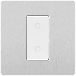 British General Evolve 1-Gang 2-Way LED Single Secondary Trailing Edge Touch Dimmer Switch Brushed Steel with White Inserts 5 British General Evolve 1-Gang 2-Way LED Single Secondary Trailing Edge Touch Dimmer Switch Brushed Steel with White Inserts - Image 3