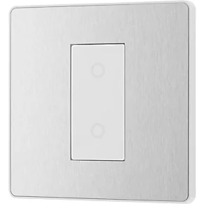 British General Evolve 1-Gang 2-Way LED Single Secondary Trailing Edge Touch Dimmer Switch Brushed Steel with White Inserts 6 British General Evolve 1-Gang 2-Way LED Single Secondary Trailing Edge Touch Dimmer Switch Brushed Steel with White Inserts - Image 4