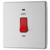 LAP 45A 1-Gang DP Cooker Switch Brushed Stainless Steel with LED -Steel Switches Sales 671KJ P