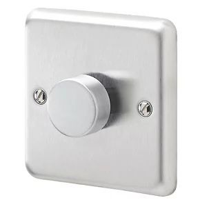 MK Albany Plus 1-Gang 2-Way Dimmer Switch Brushed Steel 3 MK Albany Plus 1-Gang 2-Way Dimmer Switch Brushed Steel