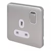 Schneider Electric Lisse Deco 13A 1-Gang DP Switched Plug Socket Brushed Stainless Steel with White Inserts 2 Schneider Electric Lisse Deco 13A 1-Gang DP Switched Plug Socket Brushed Stainless Steel with White Inserts -Steel Switches Sales 693FF P