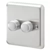 MK Albany Plus 2-Gang 2-Way Dimmer Switch Brushed Steel 1 MK Albany Plus 2-Gang 2-Way Dimmer Switch Brushed Steel -Steel Switches Sales 703FF P
