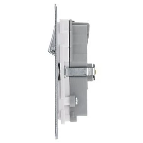 LAP 13A 2-Gang SP Switched Socket + 4.2A 2-Outlet Type A & C USB Charger Brushed Stainless Steel with White Inserts 5 LAP 13A 2-Gang SP Switched Socket + 4.2A 2-Outlet Type A & C USB Charger Brushed Stainless Steel with White Inserts - Image 3