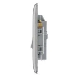 British General Nexus Metal 20A 1-Gang DP Control Switch Brushed Steel with LED -Steel Switches Sales 73493 A2