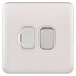 Schneider Electric Lisse Deco 13A Switched Fused Spur Brushed Stainless Steel with White Inserts 7 Schneider Electric Lisse Deco 13A Switched Fused Spur Brushed Stainless Steel with White Inserts -Steel Switches Sales 734FF A1