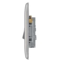 British General Nexus Metal 10AX 1-Gang 2-Way Light Switch Brushed Steel -Steel Switches Sales 73698 A2