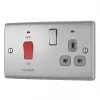 British General Nexus Metal 45A 2-Gang DP Cooker Switch & 13A DP Switched Socket Brushed Steel with LED with Graphite Inserts 2 British General Nexus Metal 45A 2-Gang DP Cooker Switch & 13A DP Switched Socket Brushed Steel with LED with Graphite Inserts -Steel Switches Sales 74857 P