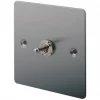 LAP 10AX 1-Gang 2-Way Toggle Switch Brushed Stainless Steel -Steel Switches Sales 75214 P