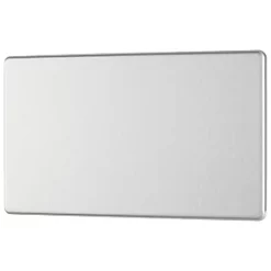 LAP 2-Gang Blanking Plate Brushed Stainless Steel