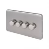 Schneider Electric Lisse Deco 4-Gang 2-Way Dimmer Switch Brushed Stainless Steel
