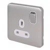 Schneider Electric Lisse Deco 13A 1-Gang SP Switched Plug Socket Brushed Stainless Steel with White Inserts 1 Schneider Electric Lisse Deco 13A 1-Gang SP Switched Plug Socket Brushed Stainless Steel with White Inserts -Steel Switches Sales 845FF P