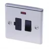 LAP 13A Switched Fused Spur with LED Brushed Stainless Steel with Black Inserts 1 LAP 13A Switched Fused Spur with LED Brushed Stainless Steel with Black Inserts -Steel Switches Sales 85673 P