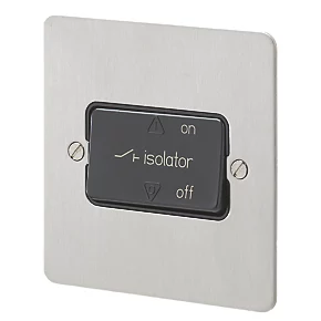 MK Edge 10A 1-Gang 3-Pole Fan Isolator Switch Brushed Stainless Steel with Black Inserts 3 MK Edge 10A 1-Gang 3-Pole Fan Isolator Switch Brushed Stainless Steel with Black Inserts