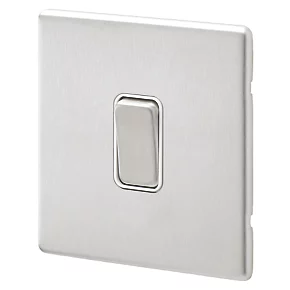 MK Aspect 10AX 1-Gang 2-Way Switch Brushed Stainless Steel with White Inserts 3 MK Aspect 10AX 1-Gang 2-Way Switch Brushed Stainless Steel with White Inserts