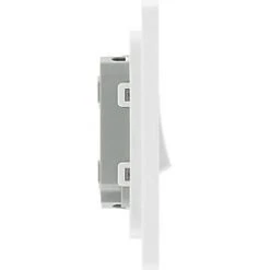 British General Evolve 20 A 16AX 2-Gang 2-Way Light Switch Brushed Steel with White Inserts -Steel Switches Sales 885PY A5