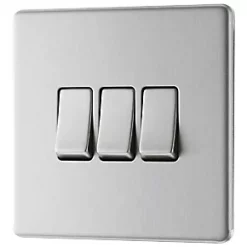 LAP 20A 16AX 3-Gang 2-Way Light Switch Brushed Stainless Steel