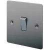LAP 10AX 1-Gang 2-Way Light Switch Brushed Stainless Steel -Steel Switches Sales 93697 P