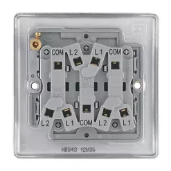 British General Nexus Metal 10AX 3-Gang 2-Way Light Switch Brushed Steel -Steel Switches Sales 95141 A3