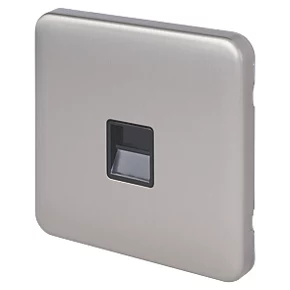 Schneider Electric Lisse Deco Slave Telephone Socket Brushed Stainless Steel with Black Inserts 3 Schneider Electric Lisse Deco Slave Telephone Socket Brushed Stainless Steel with Black Inserts