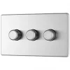 LAP 3-Gang 2-Way LED Dimmer Switch Brushed Stainless Steel -Steel Switches Sales 984KJ P
