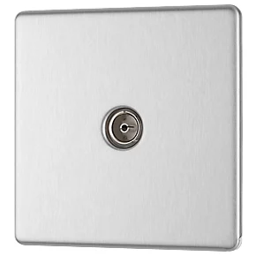 LAP Coaxial TV Socket Brushed Stainless Steel 3 LAP Coaxial TV Socket Brushed Stainless Steel