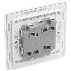 British General Evolve 20 A 16AX 2-Gang 2-Way Wide Rocker Light Switch Brushed Steel with White Inserts -Steel Switches Sales 989PY A4