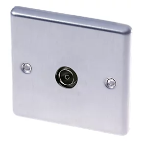 LAP Female Coaxial TV Socket Brushed Stainless Steel 3 LAP Female Coaxial TV Socket Brushed Stainless Steel